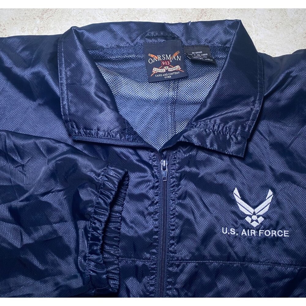 U.S. Air Force Navy‎ & White Windbreaker Jacket Oarsman 913 Rugged Durable